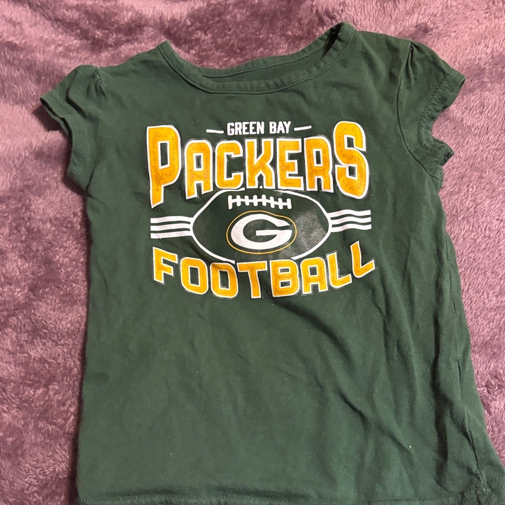 3T Green Bay Packers Kids Football T-Shirt - Green lint in pictures no stains